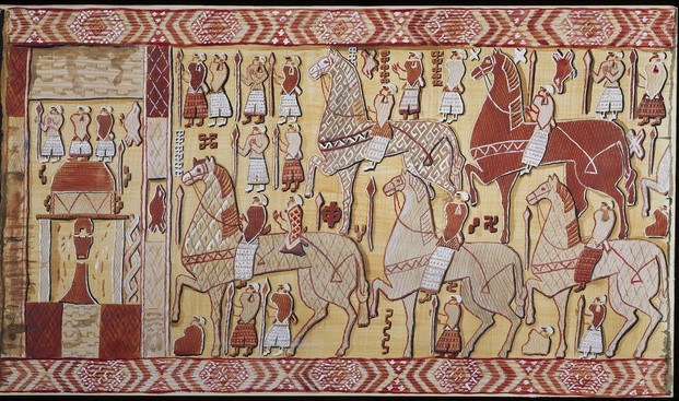 Tapestry of the ship Oseberg, 834 AD.